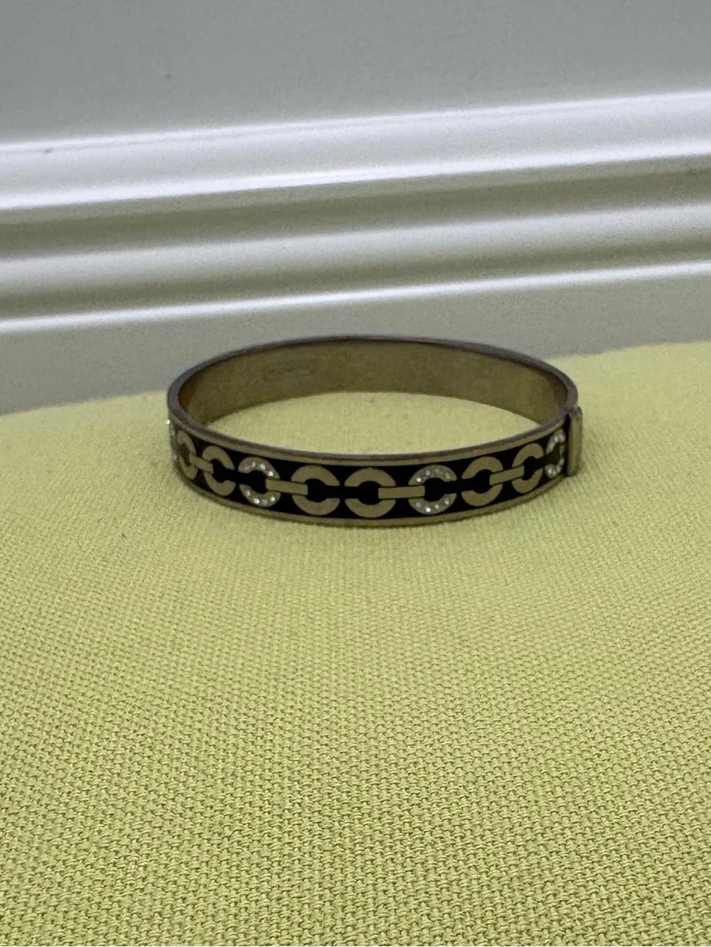 Coach Black and Silver Link Bangle Bracelet